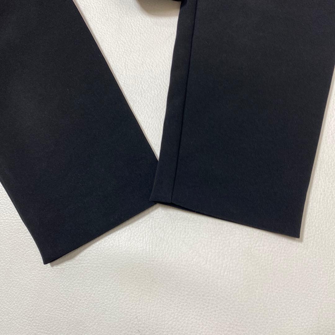 yori ヨリ ラウンドカラードレスブラウス ブラック ストレッチ