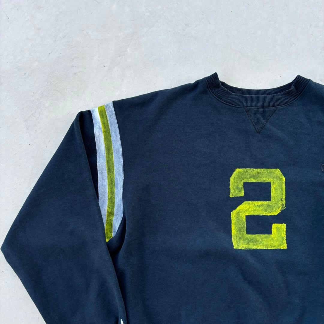 チャンピオン ペイント加工 スウェット ナンバリング 黒 ブラック 常田大希