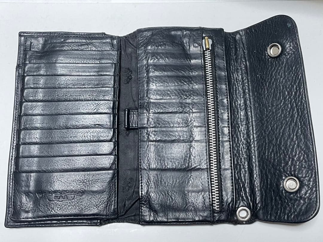 こめCHROME HEARTS クロムハーツウェーブウォレットクロスボタン