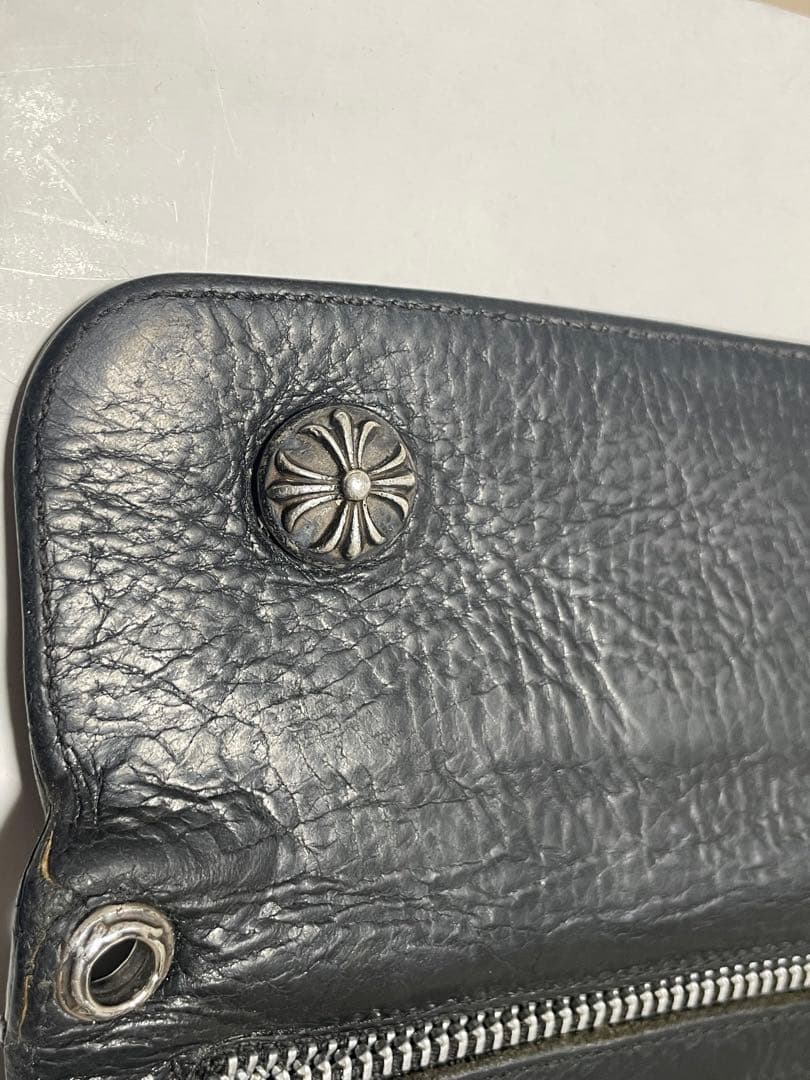 こめCHROME HEARTS クロムハーツウェーブウォレットクロスボタン