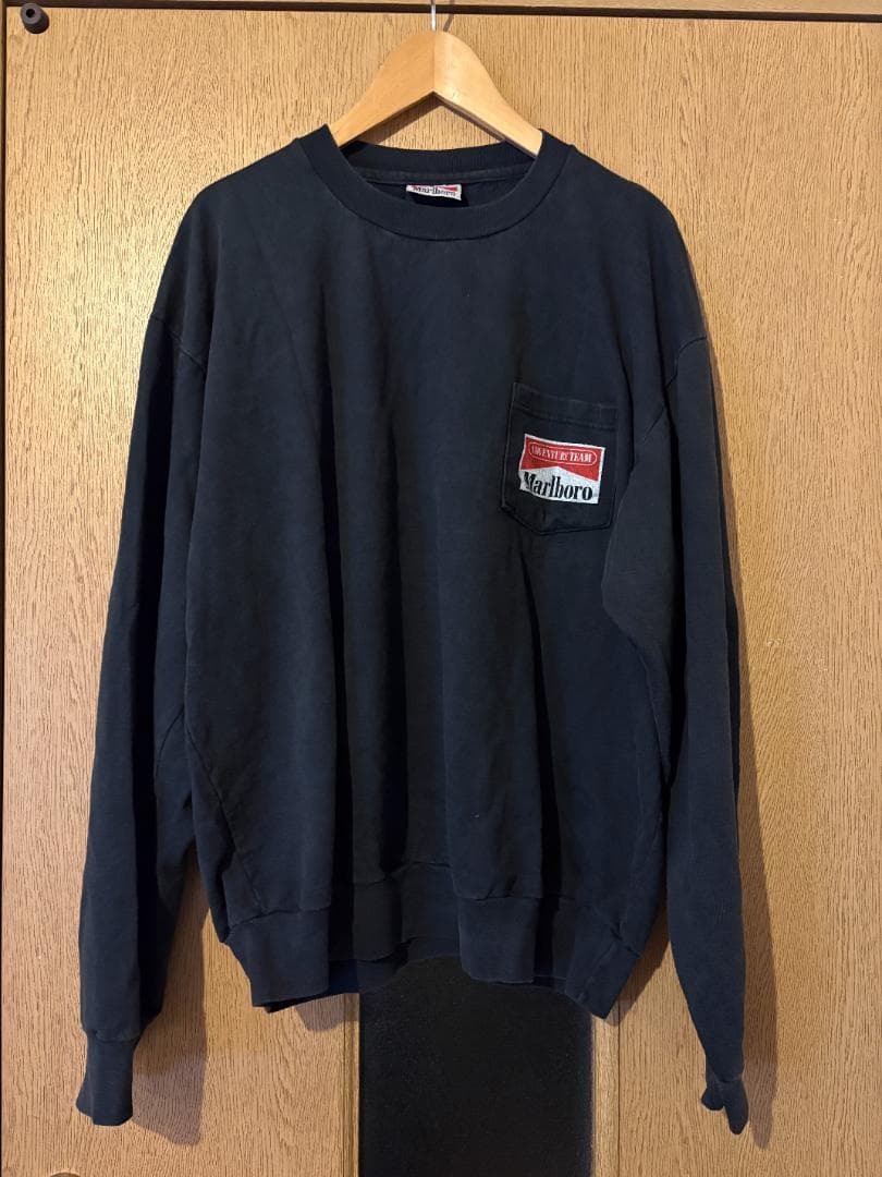 MARLBORO マルボロ ロンT スウェット Tシャツ ブラック 黒 XL