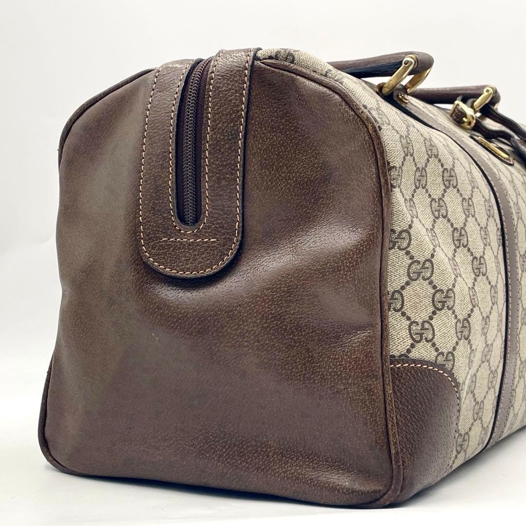 【極美品】オールドグッチ ボストンバッグ 大容量 GGスプリーム ブラウン