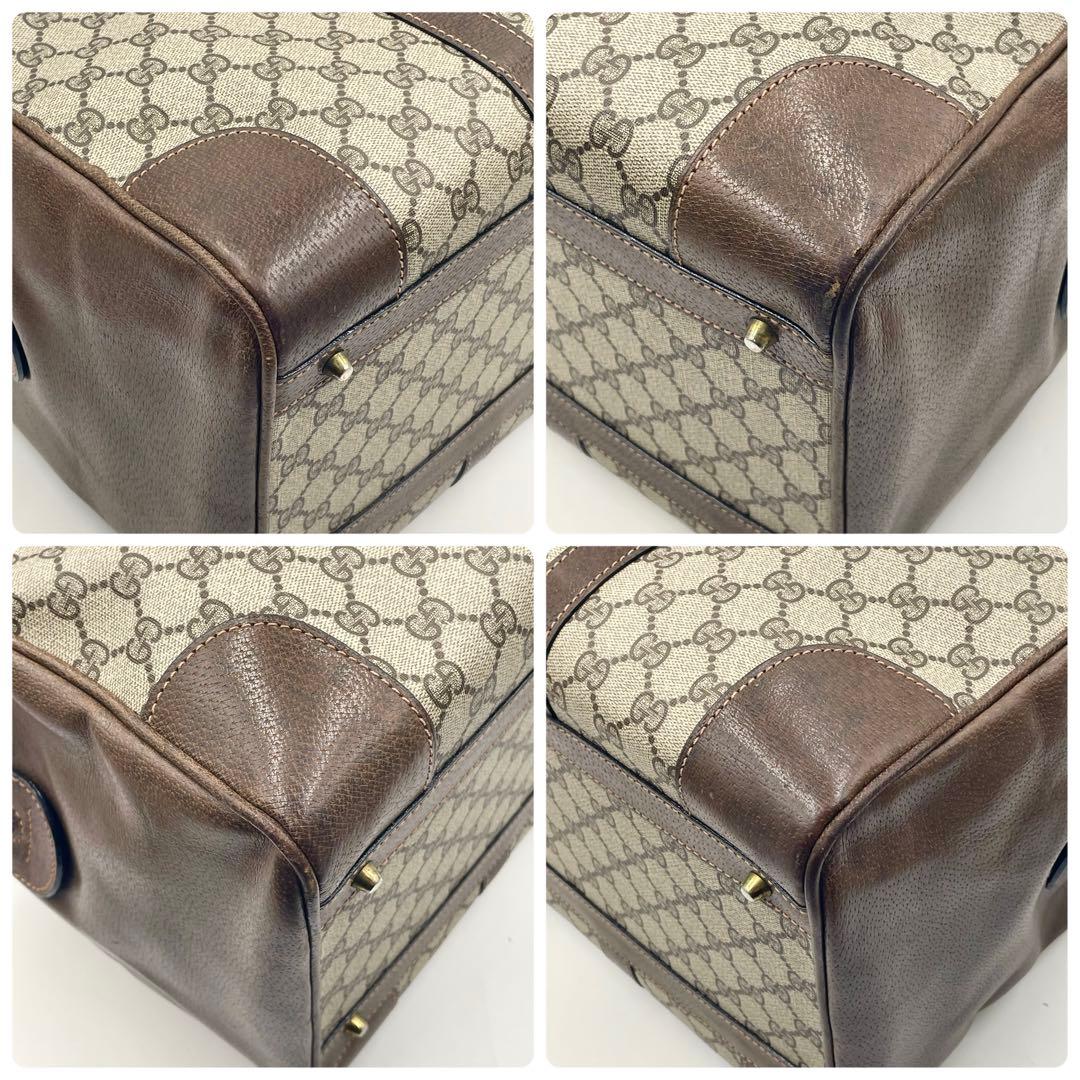 【極美品】オールドグッチ ボストンバッグ 大容量 GGスプリーム ブラウン