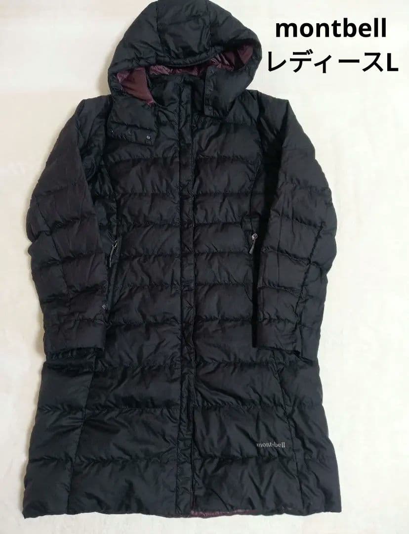 montbell　トラベルダウンロングコート　レディースL　モンベル　黒