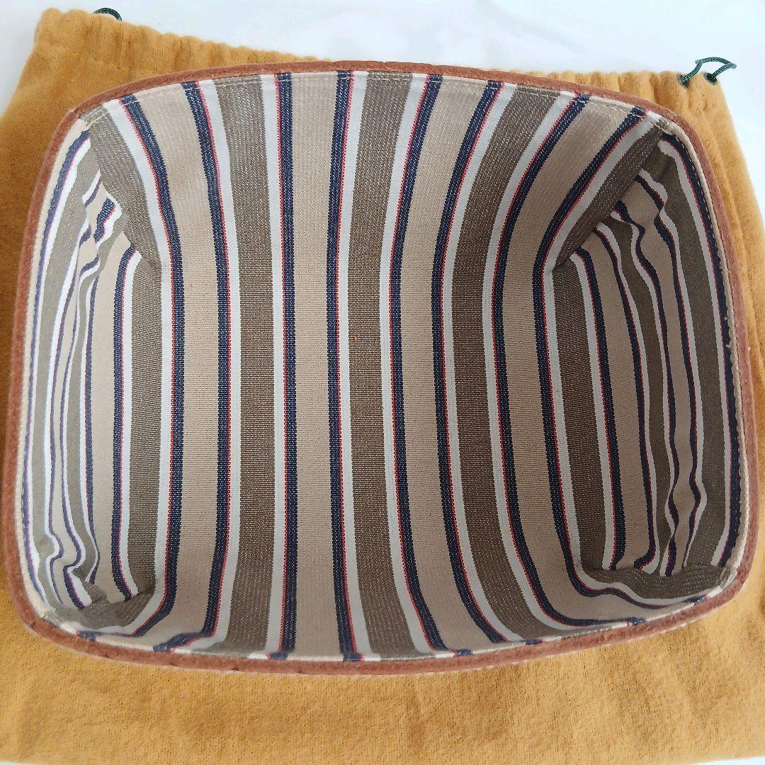 新品　未使用　イルビゾンテ　レザーカゴ　ストライプ　レザー小物　インテリア