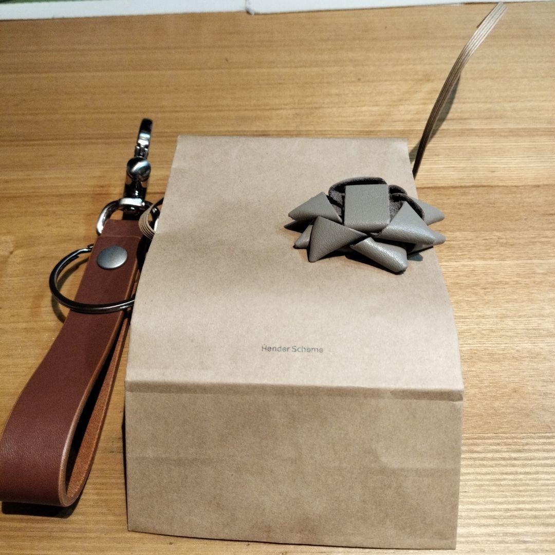 Hender Scheme 牛革 キーリング ブラウン 梱包材、説明書付き