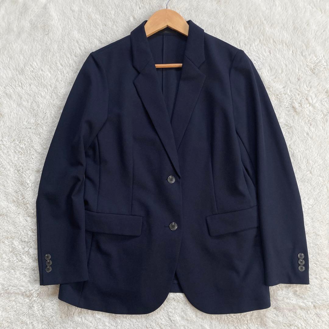 極美品・24年モデル✨ユニクロ　スーツ　感動セットアップ　ネイビー　サイズL