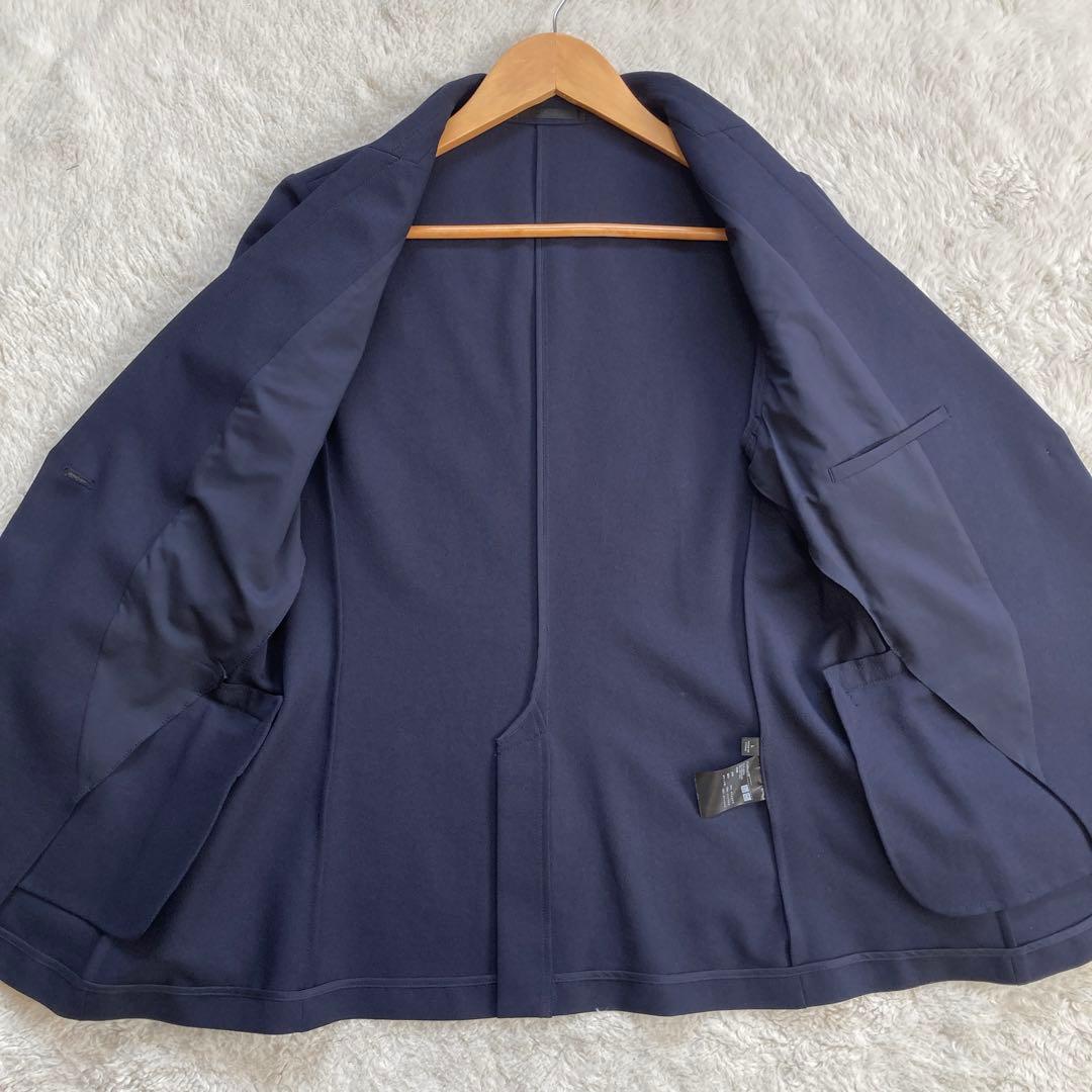 極美品・24年モデル✨ユニクロ　スーツ　感動セットアップ　ネイビー　サイズL