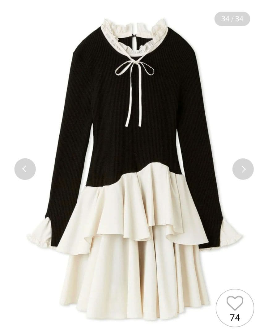 新品タグ付　Sustainableドッキングミニニットワンピース　黒