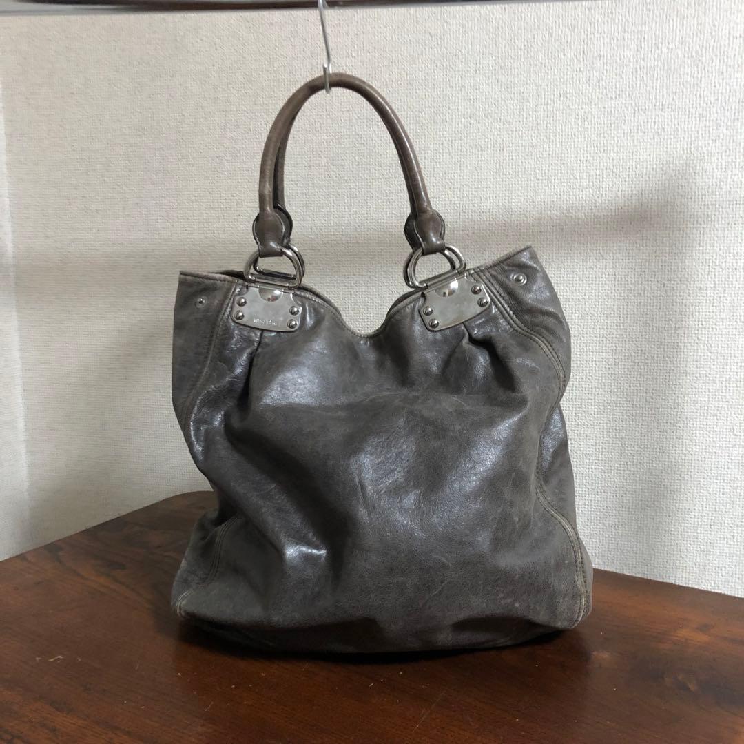 バッグ 00s MIU MIU leather hand bag archive