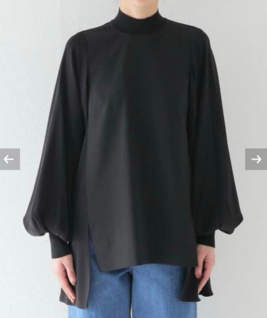 ENFOLD/エンフォルド　DOUBLECLOTH リブブラウス　ドゥーズィエム