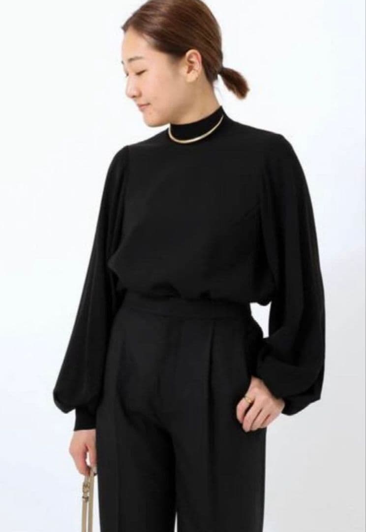 ENFOLD/エンフォルド　DOUBLECLOTH リブブラウス　ドゥーズィエム