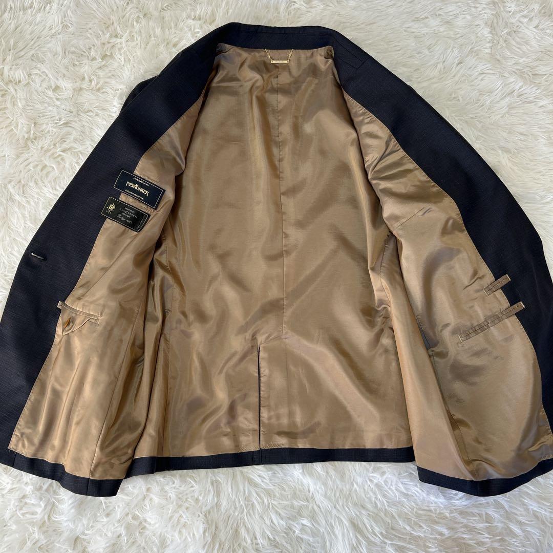 美品 ニューヨーカー チェルッティ 高級 スーツ 3点セット チェック 17