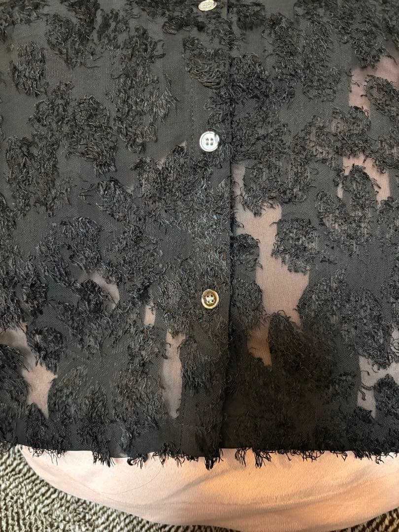 セブンフェアリー♡ジャガードブラックシャツ袖口リブ