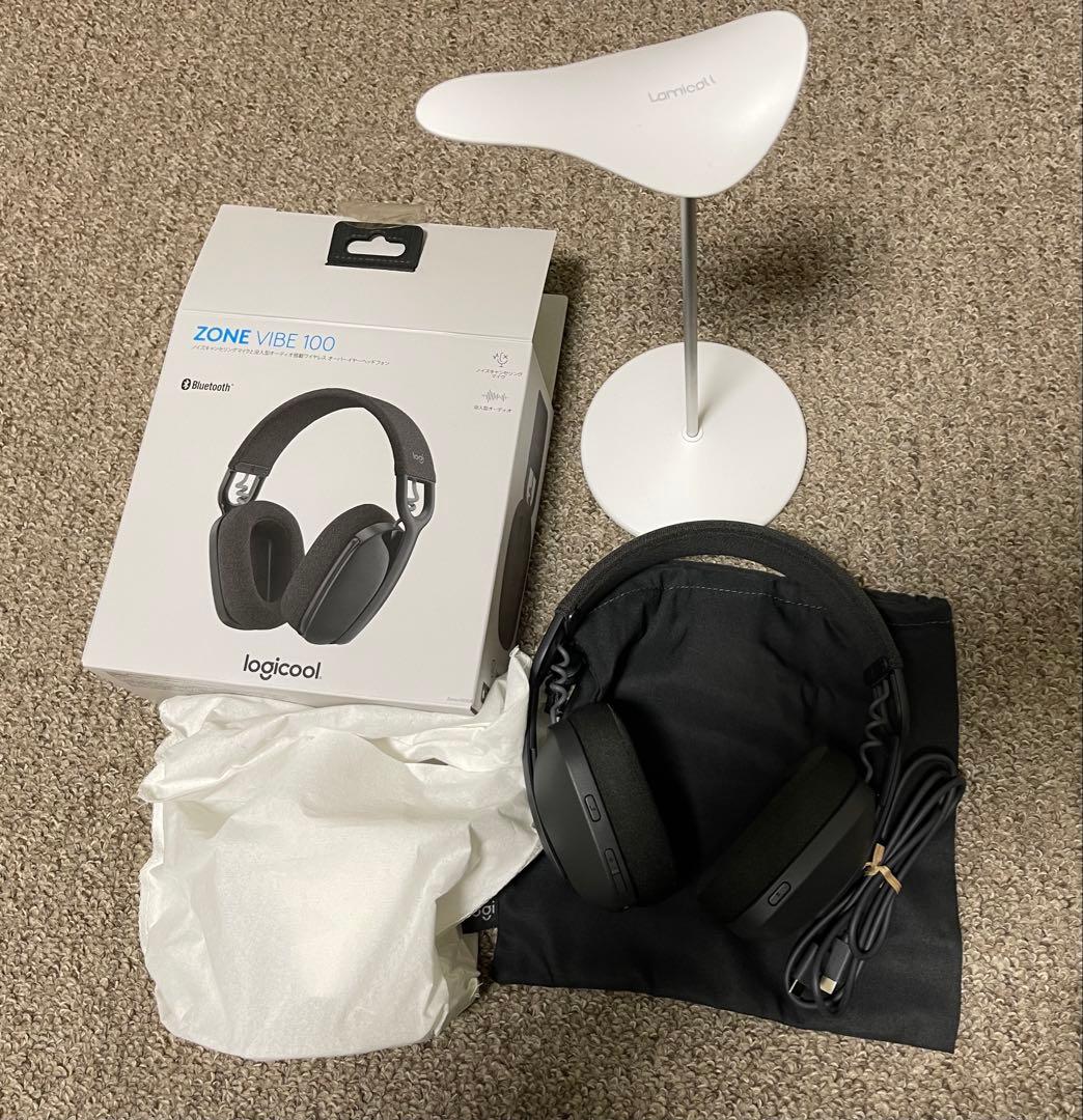 logicool ZONE VIBE 100 ワイヤレスヘッドホン　スタンド付き