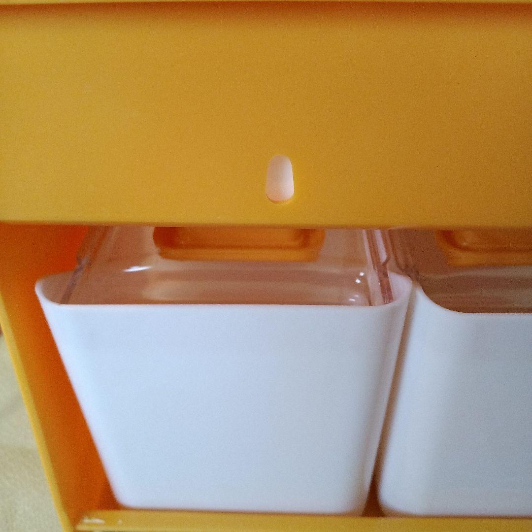 新品未使用昭和レトロ調味料ケース 調味料入れVintage濃い黄色当時物レア