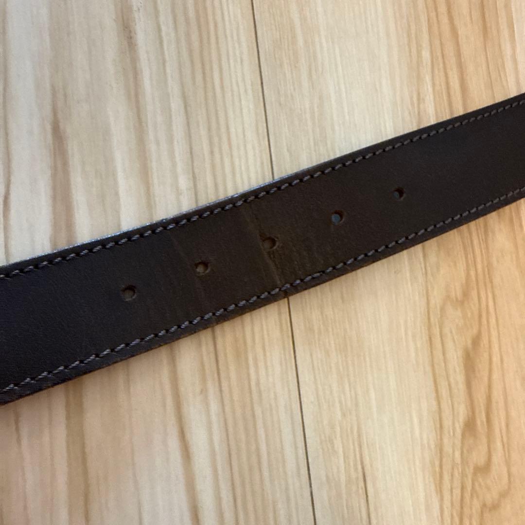 ディオール スタッズ レザーベルト 85 ダークブラウン