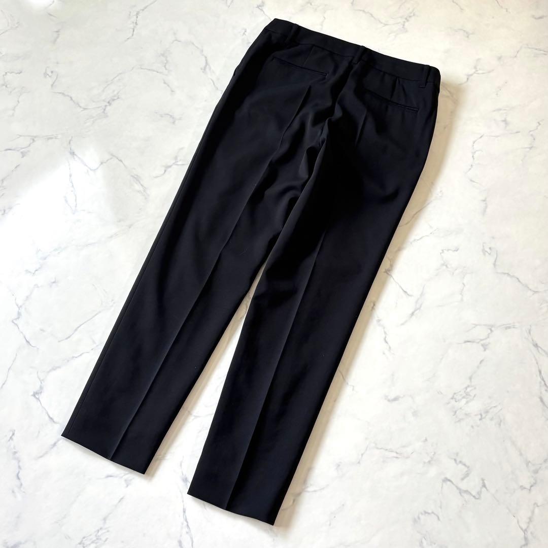 【美品】 INDIVI ウール ノーカラージャケット パンツ セットアップ