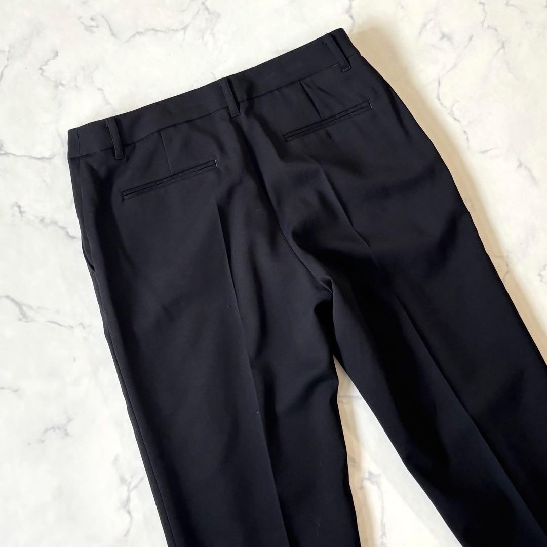 【美品】 INDIVI ウール ノーカラージャケット パンツ セットアップ