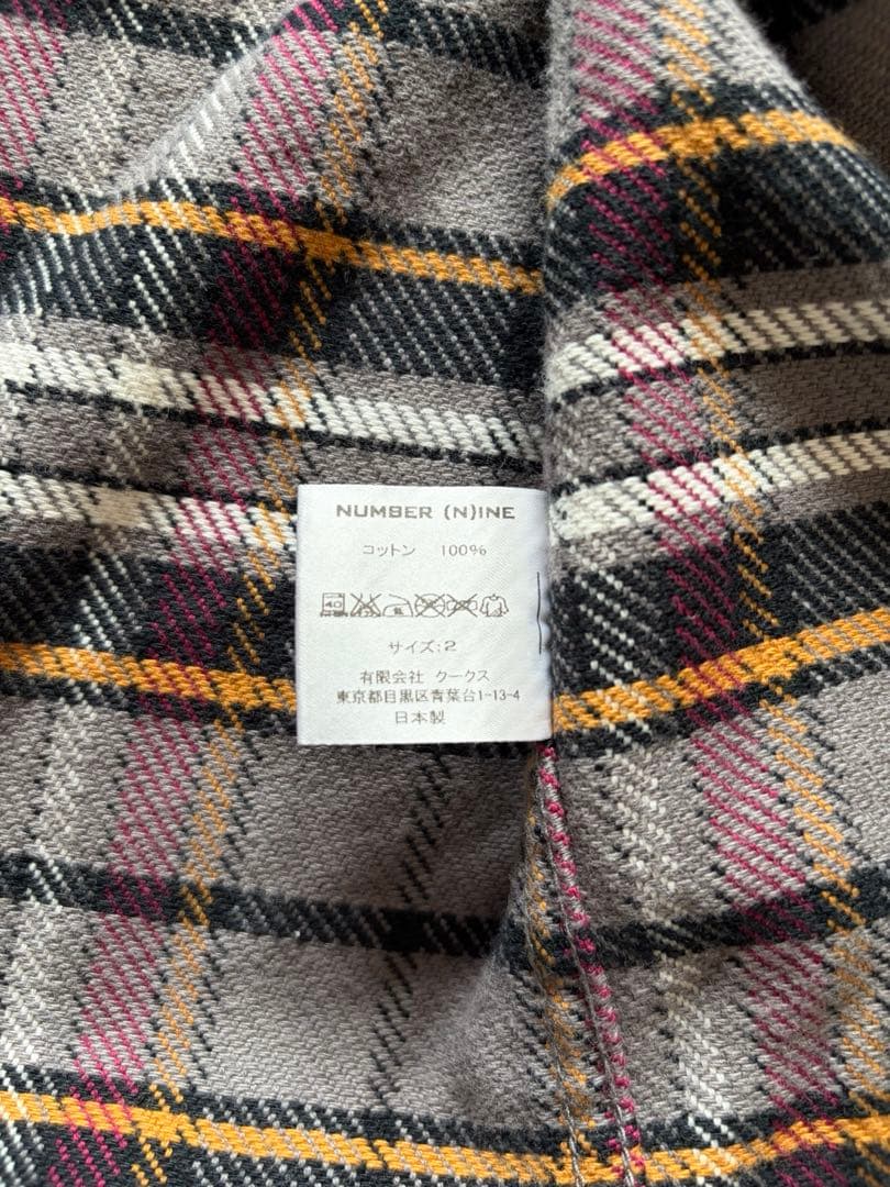 ビー】ナンバーナイン　フードネルシャツ　NUMBER(N)INE サイズ2