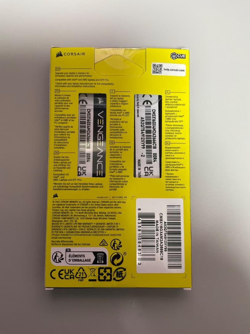【新品・未開封】CORSAIR DDR4-2666 SODIMM 8Gx2