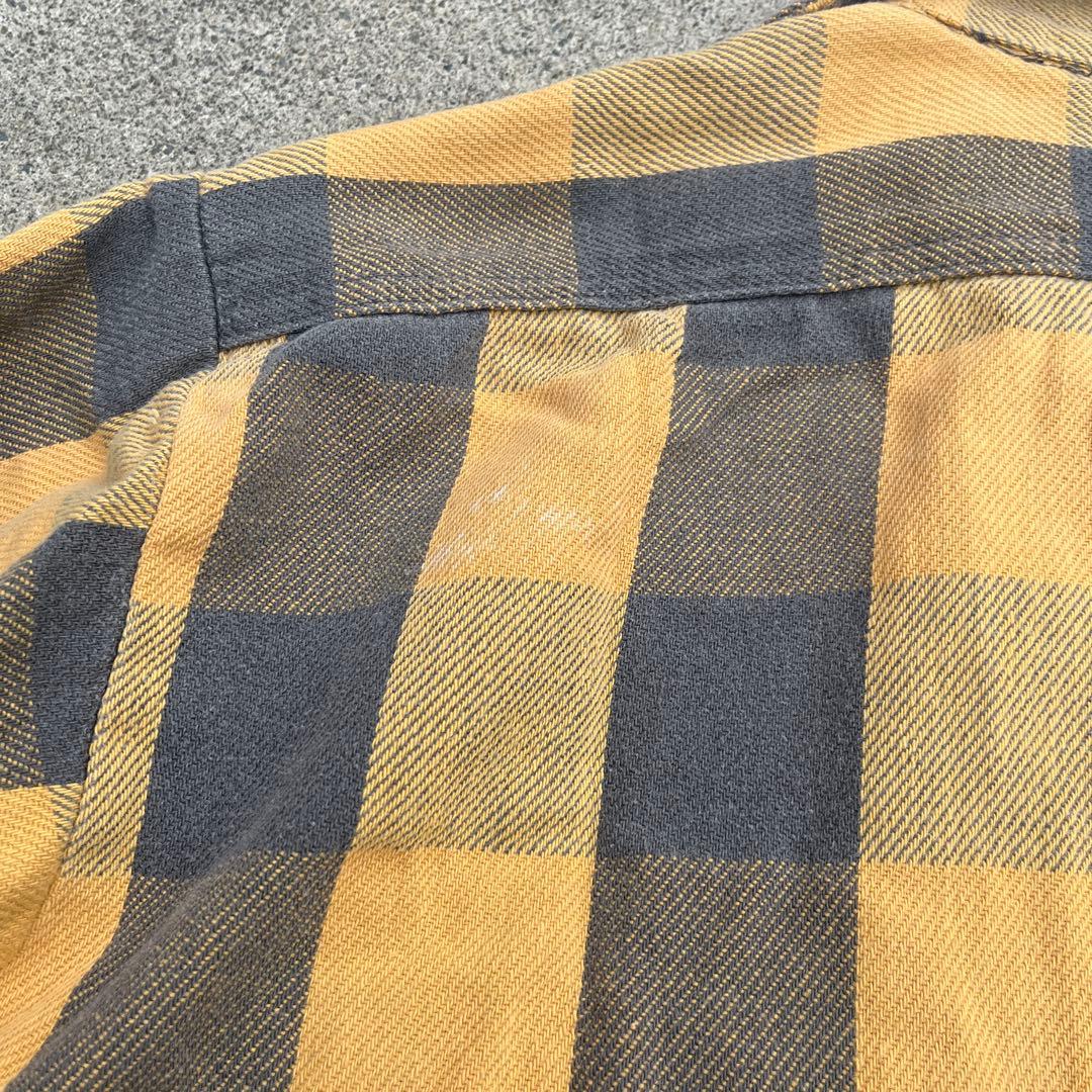 80s ファイブブラザー　ネルシャツ　黒×黄