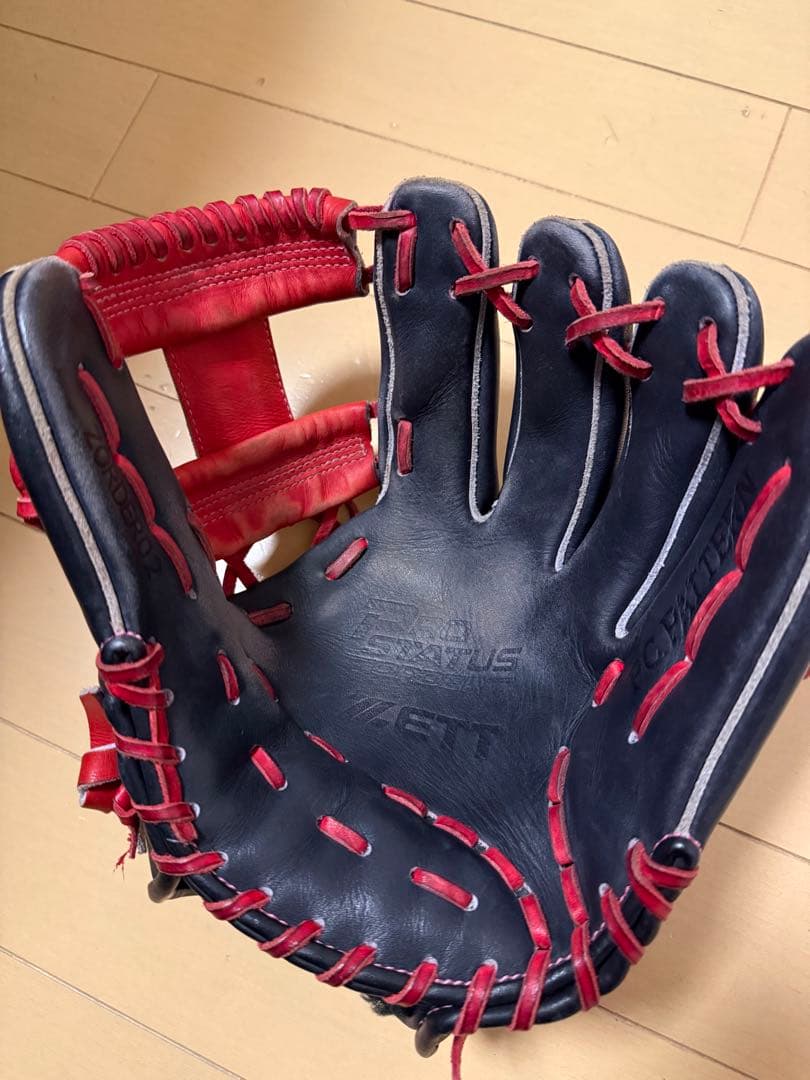 ZETT PROSTATUS 軟式グローブ 黒赤