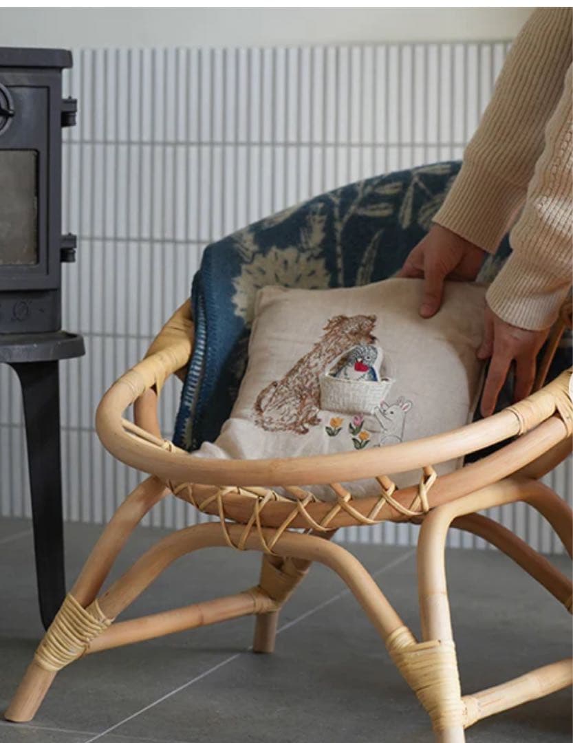 最終値下げしています！ラタンラウンドチェアラタン製 円形背もたれ座椅子　竹椅子