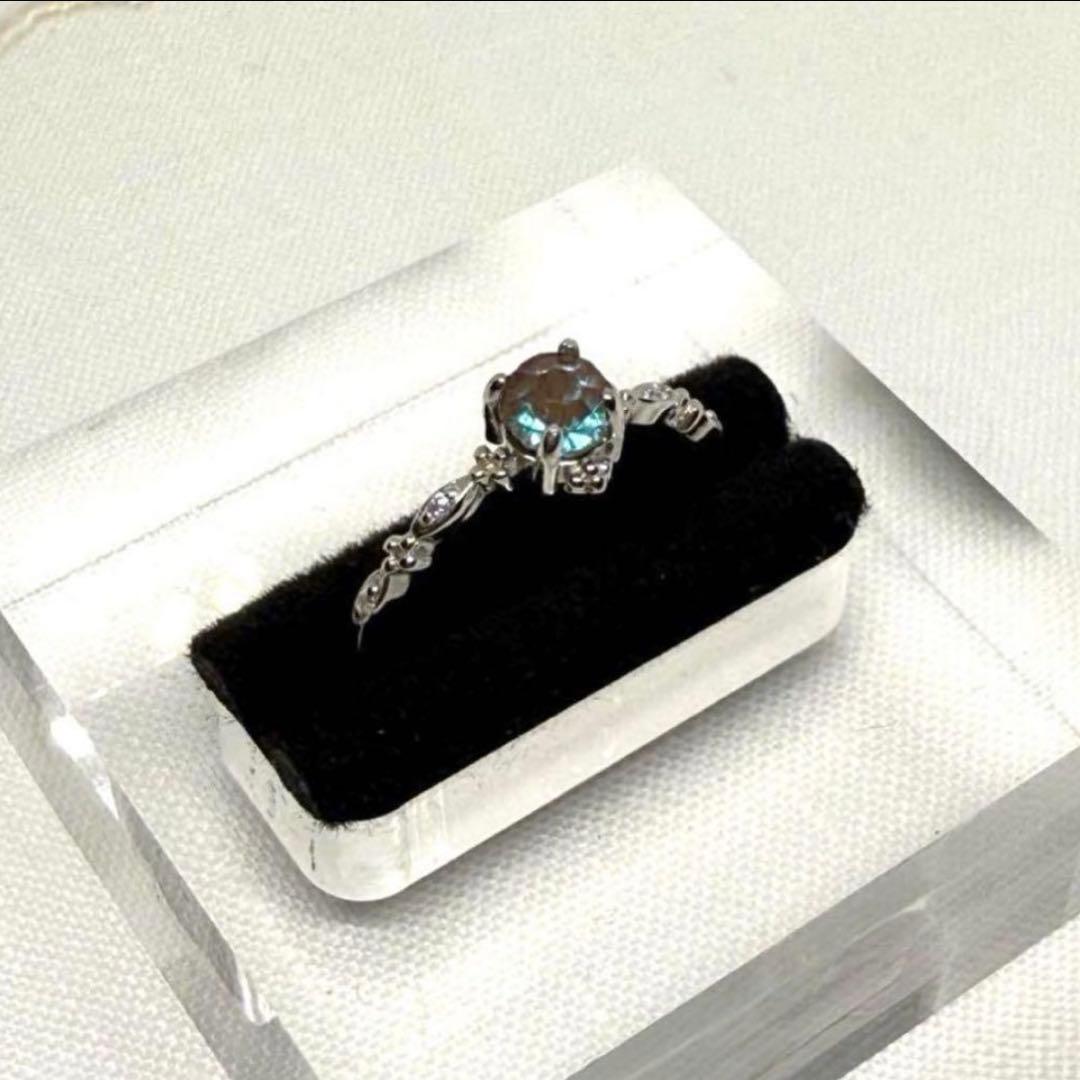 アンティーク　サフィレット　シルバー　リング　12号　ジルコニア