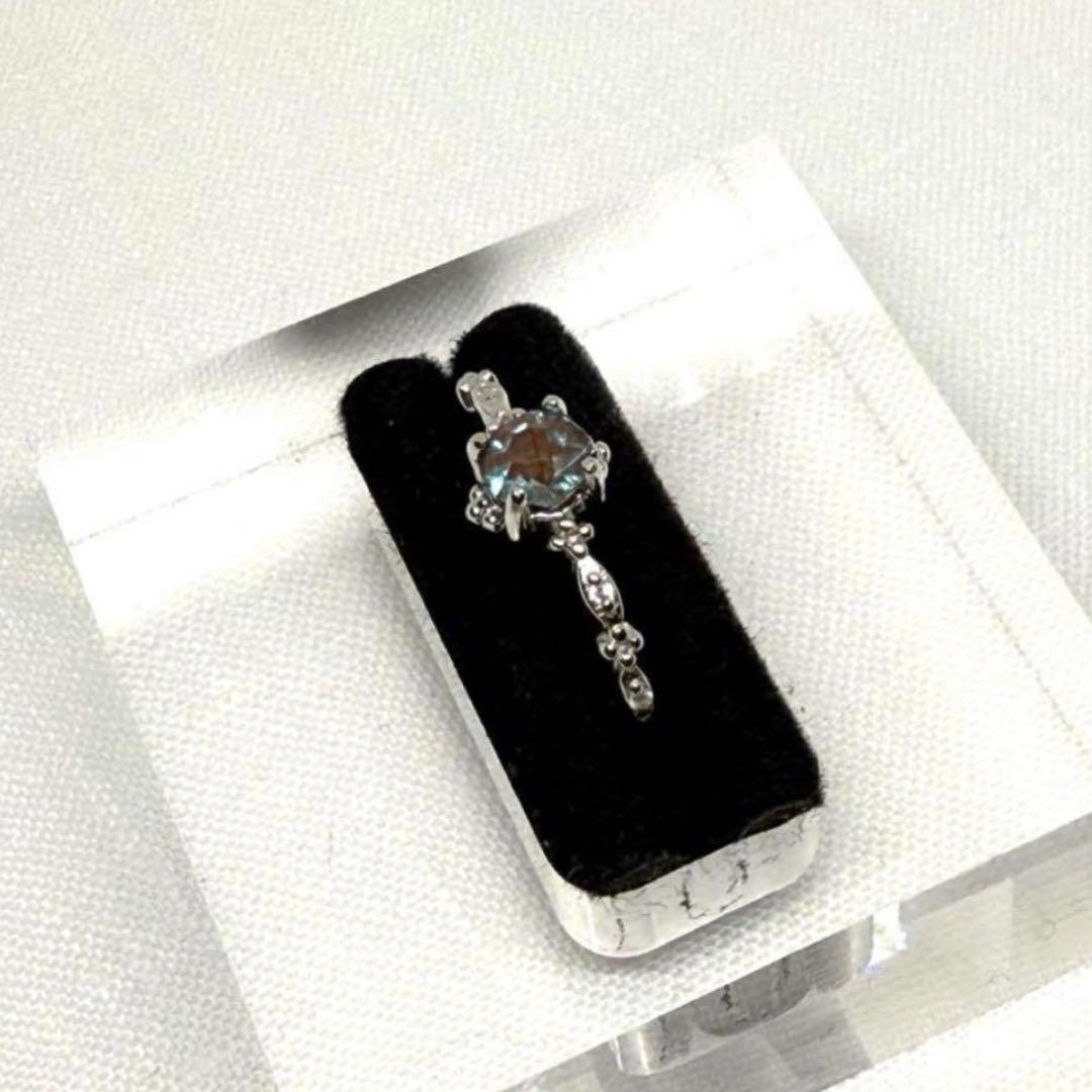 アンティーク　サフィレット　シルバー　リング　12号　ジルコニア