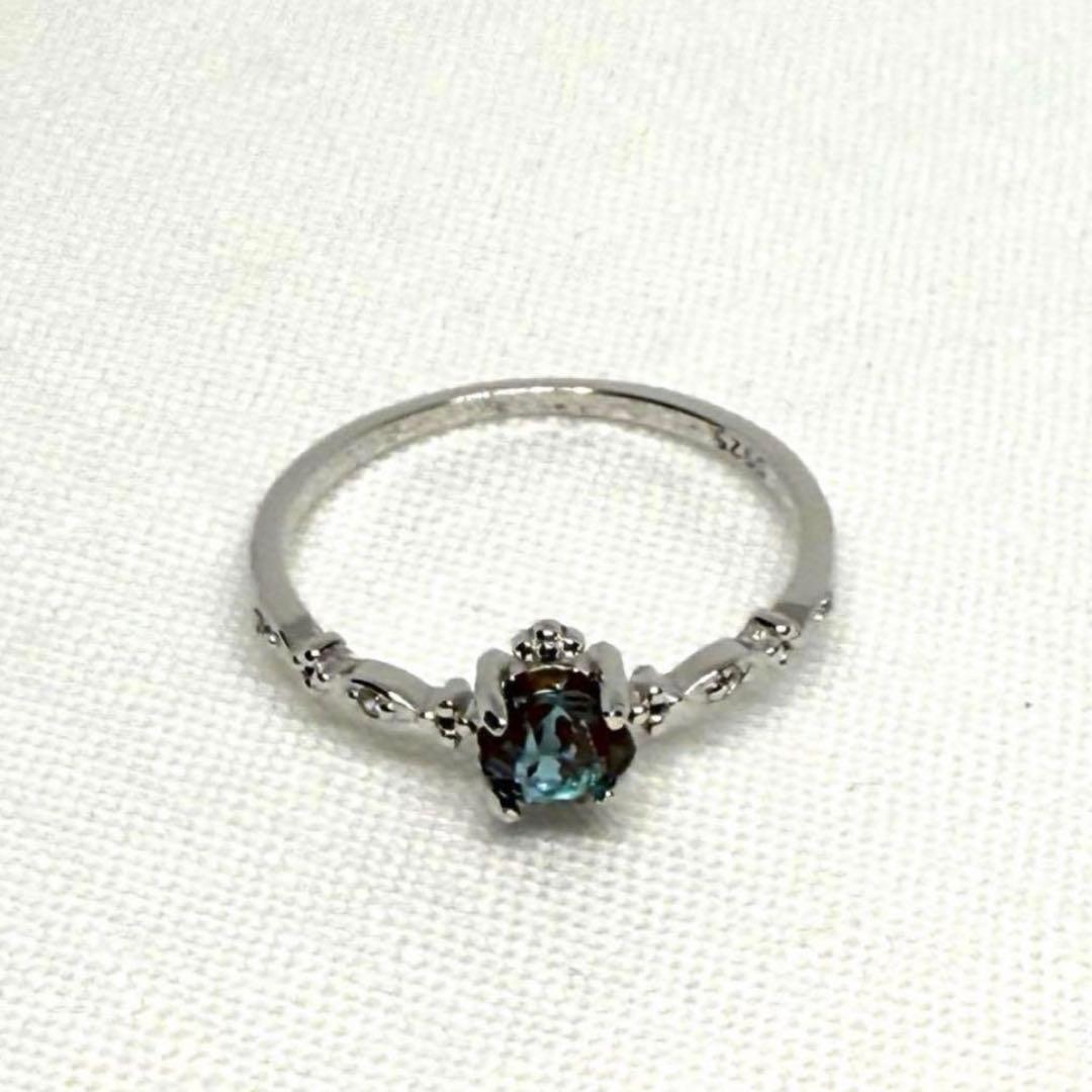 アンティーク　サフィレット　シルバー　リング　12号　ジルコニア