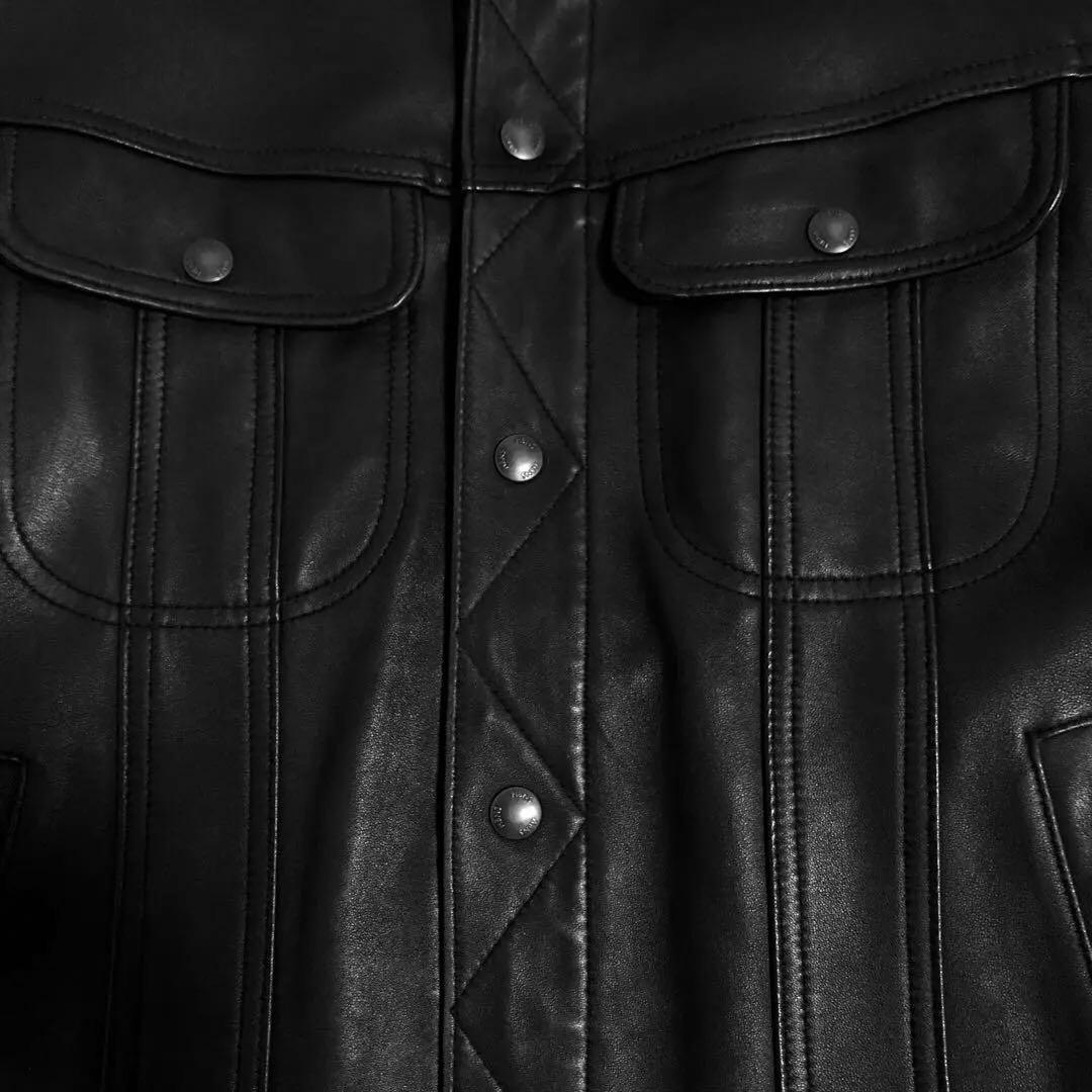 羊革/レザージャケット/ブラック/美品/ライダース/HBNS/ハバノス