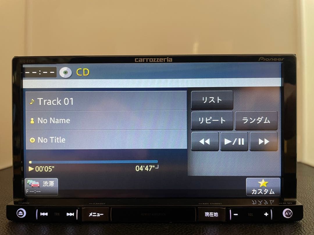 最新地図楽ナビAVIC-RZ301中古180mm7Ｖ型ワンセグTV 最新オービス