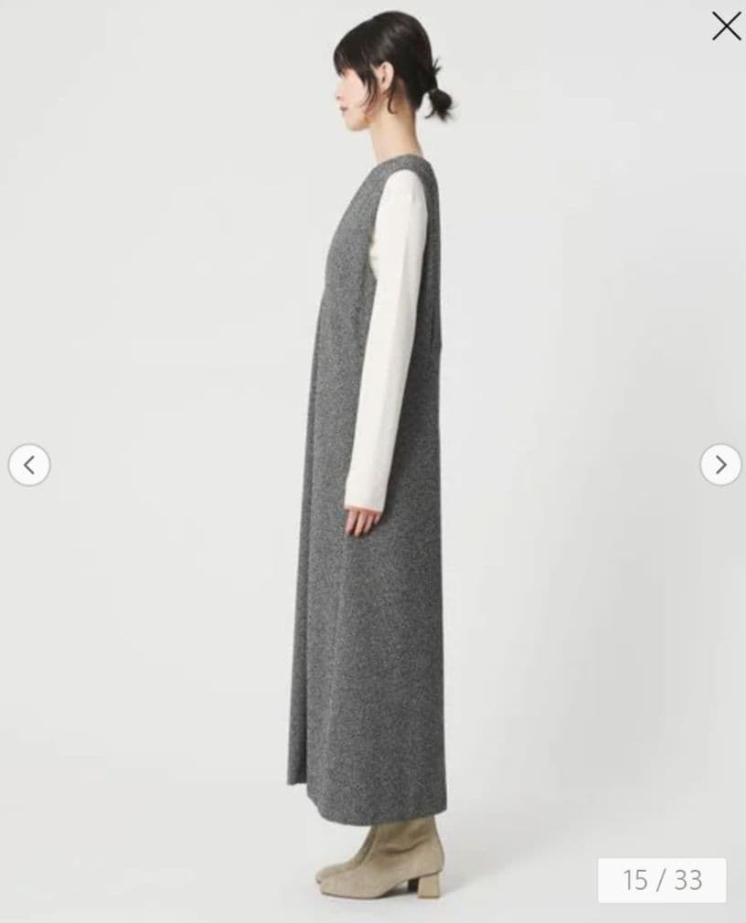 BEAUTY&YOUTH　ポリエステルツイードライク ジャンパースカート　S