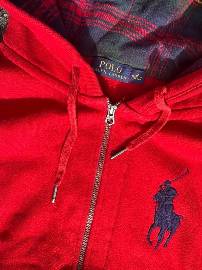 ラルフローレン　ビックポニー　ジップパーカー　レッド　Mサイズ