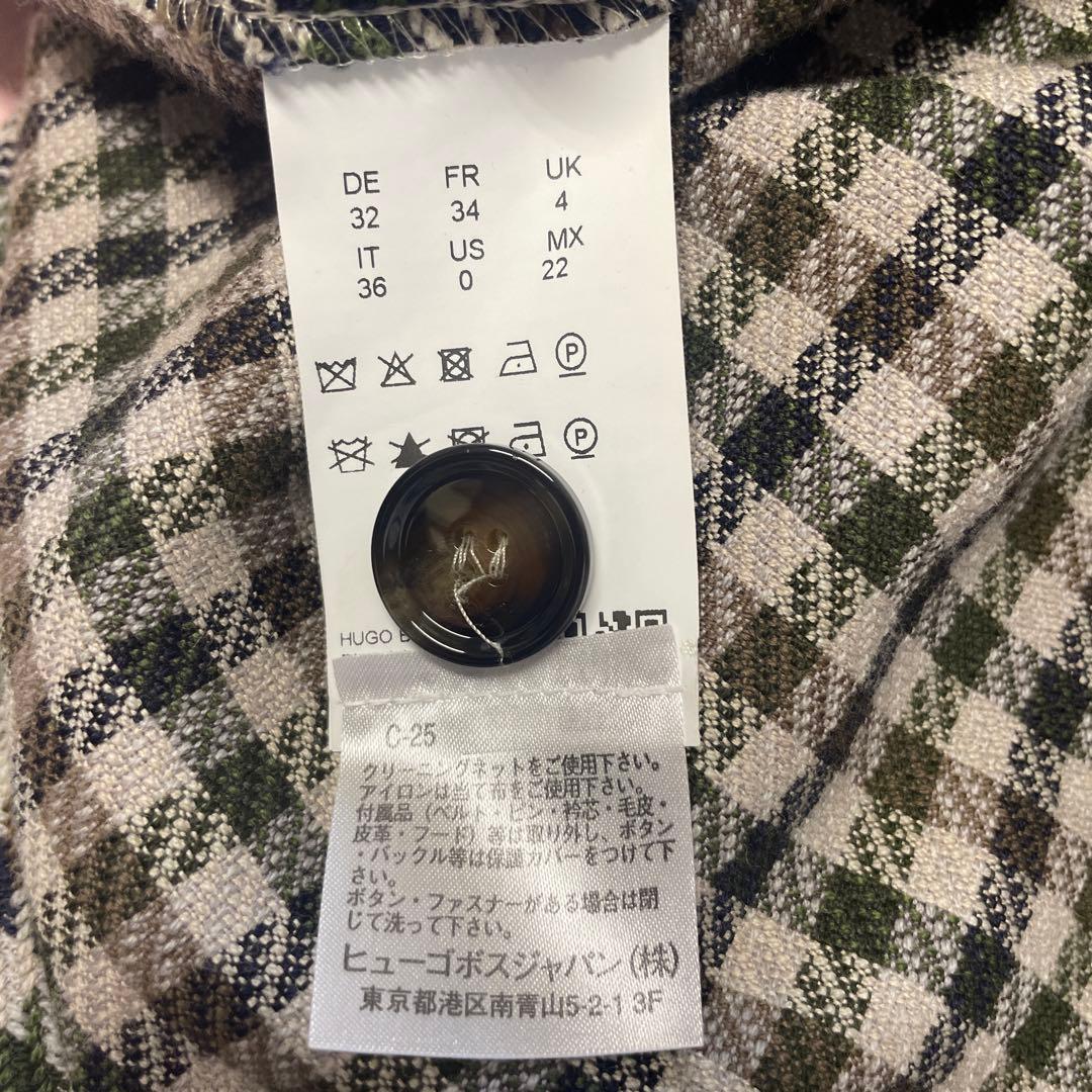 HUGO BOSS 計3点 チェック柄セットアップ、ベージュロングカーディガン