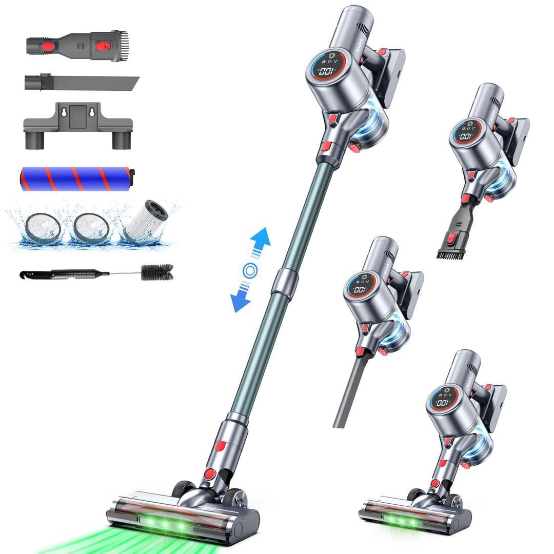 掃除機 コードレス 強力吸引 サイクロン式 3段吸引力 LED液晶ディスプレイ
