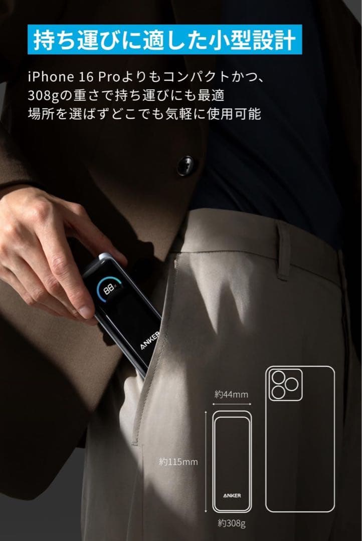 Anker Prime Power Bank 9600mAh 65W PSE適合