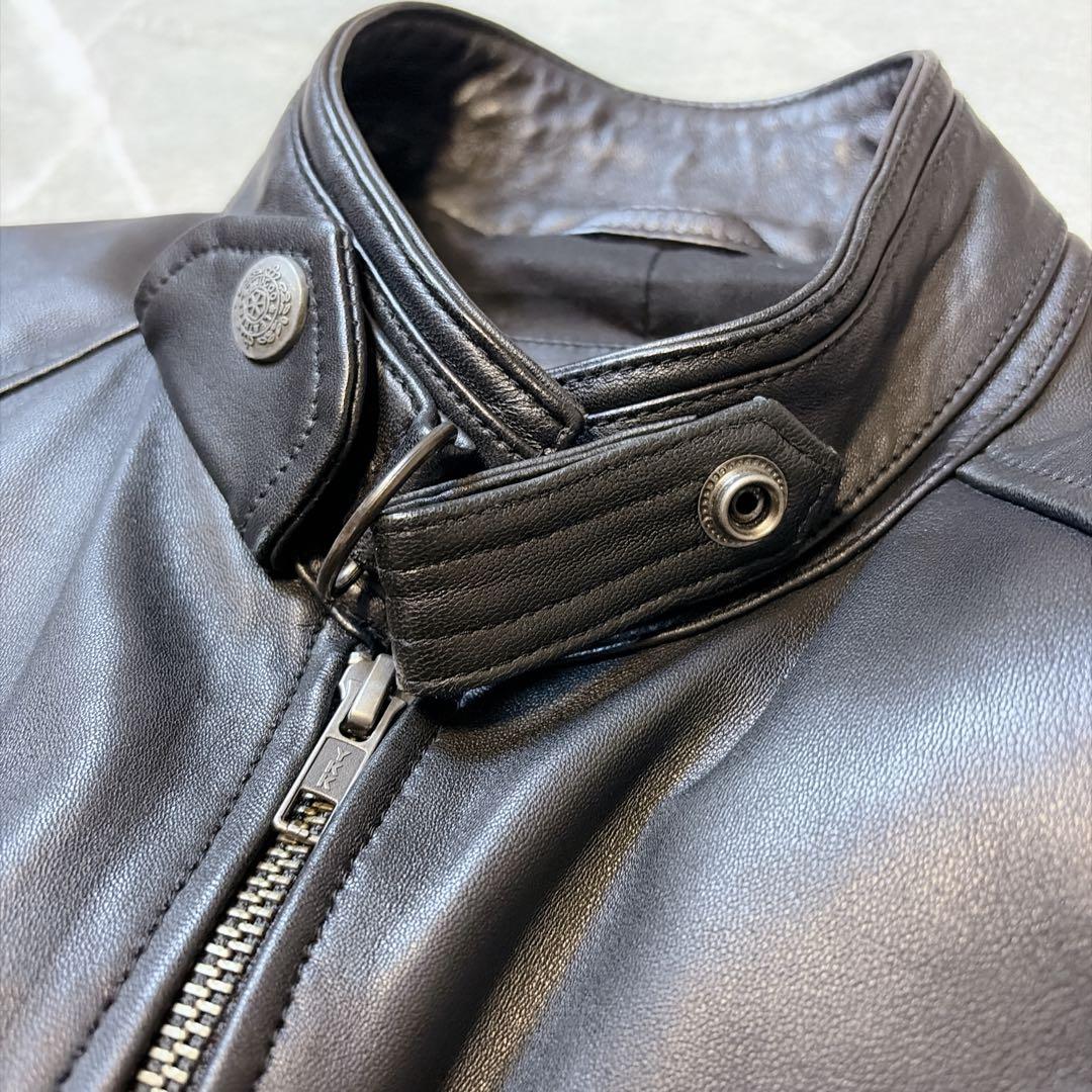 【極美品】 リューグーレザーズ ラムレザー シングルライダースジャケット L
