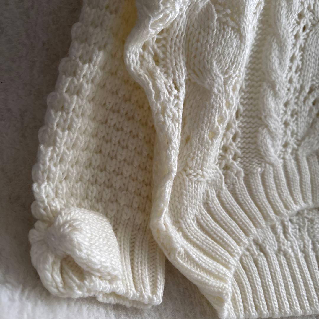 リズリサ　セーターLIZ LISA肩のレース　リボン　可愛いケーブル編み