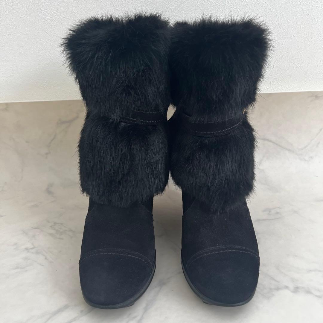 Salvatore Ferragamo ショートファーブーツ ガンチーニ