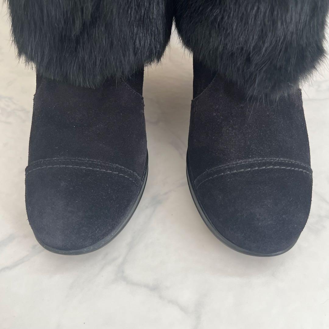 Salvatore Ferragamo ショートファーブーツ ガンチーニ