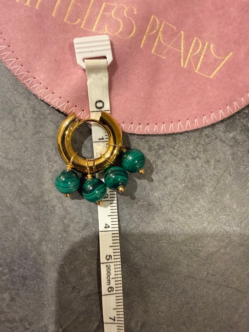 TimelessPearlyタイムレスパーティーブロックパールマラカイトピアス