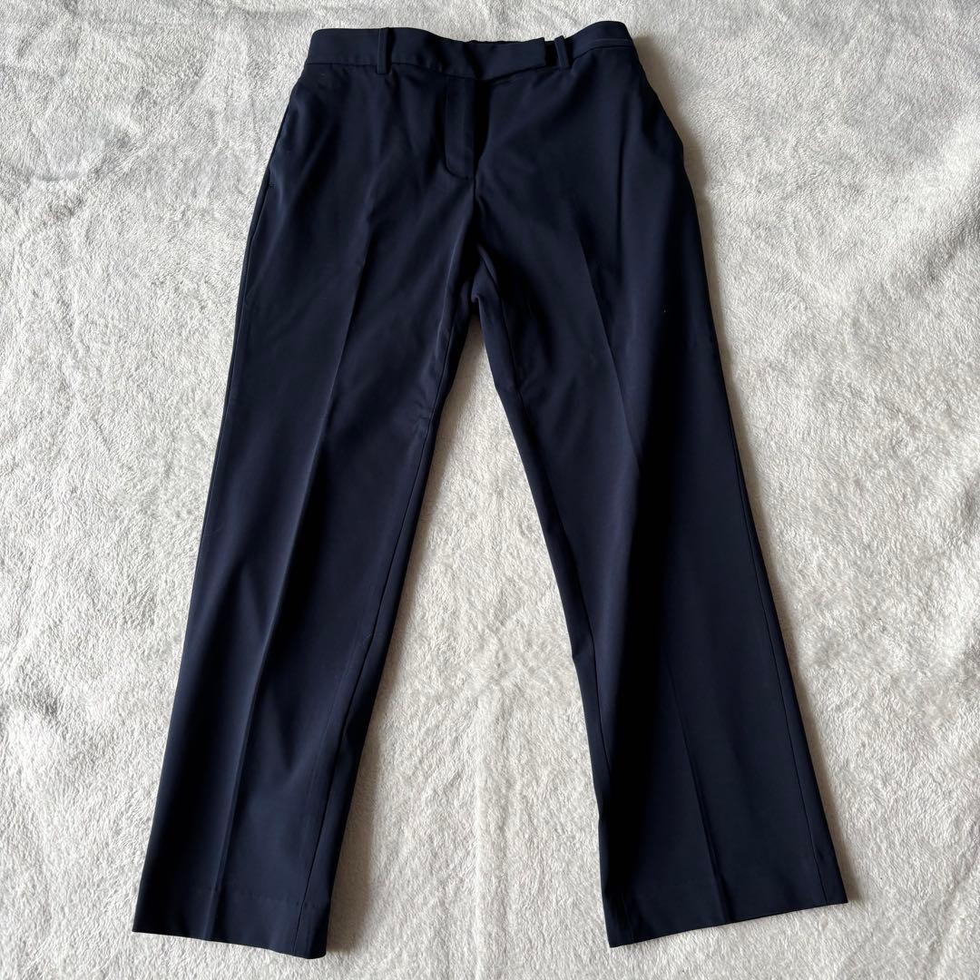 ✨️美品 PLST プラステ ノーカラー パンツスーツ ネイビー M ストレッチ