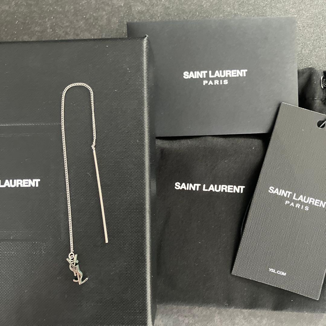 SAINT LAURENTサンローラン　ロングピアス シルバー　片耳