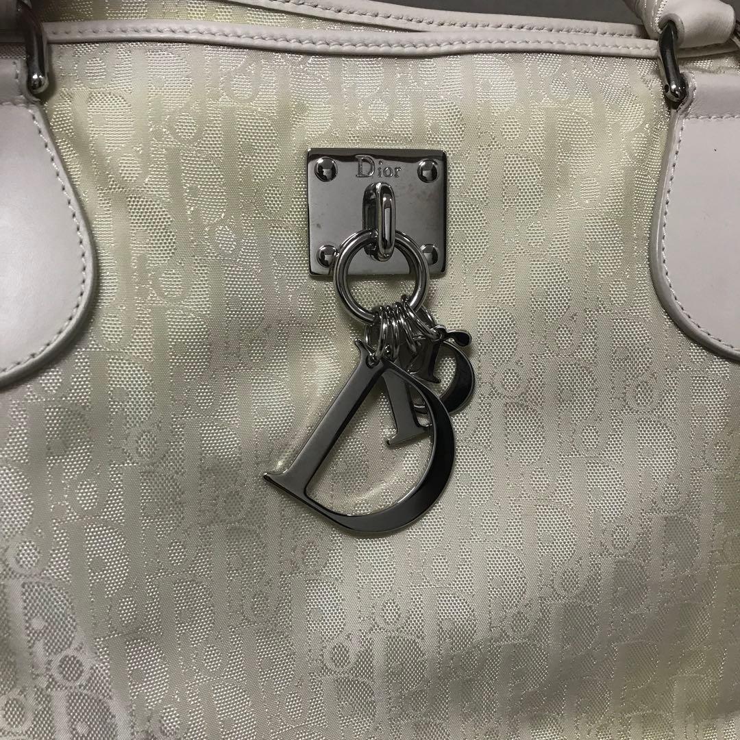 【レア・希少品】Christian Dior ホワイト トロッター柄ハンドバッグ