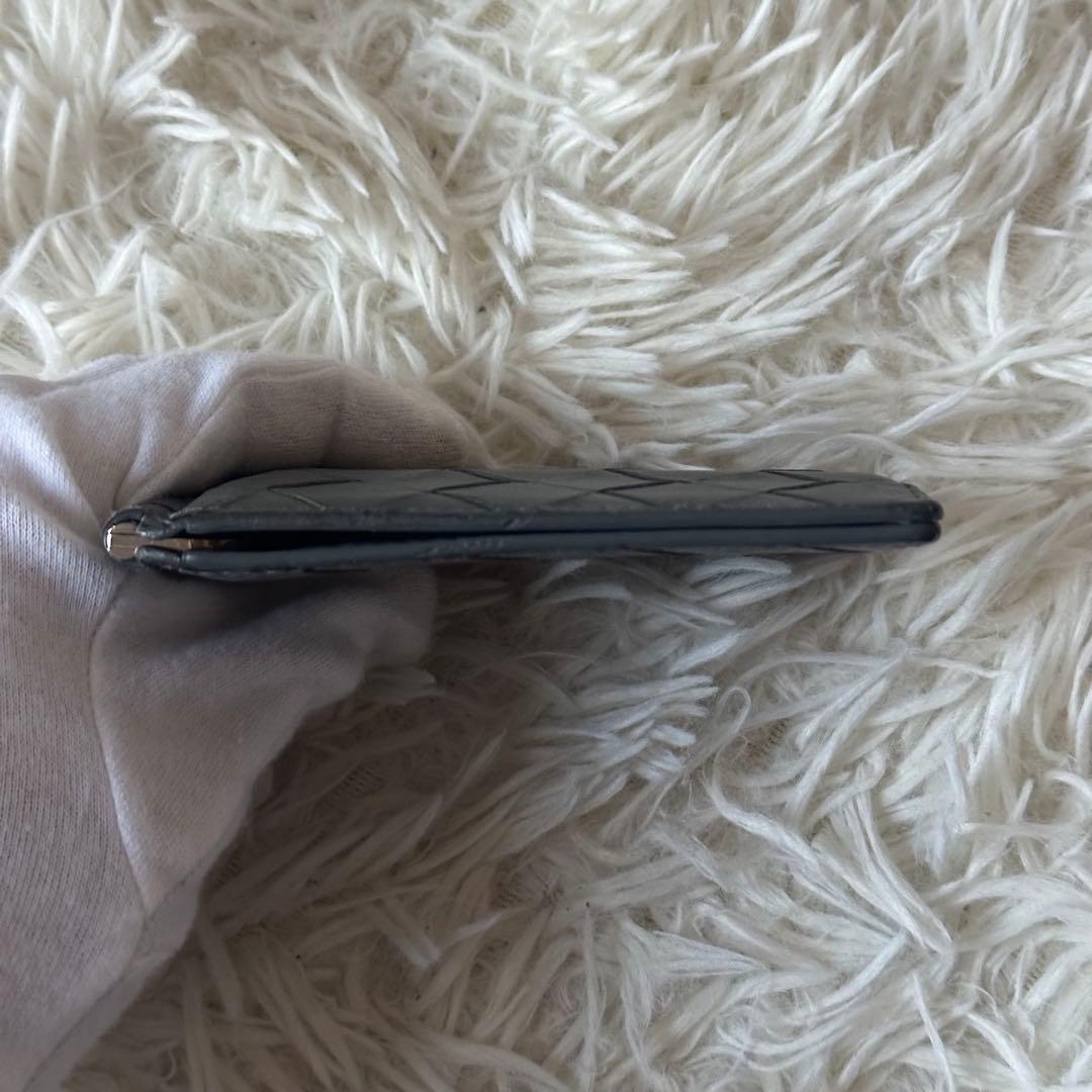 ボッテガヴェネタ マネークリップ 箱付き マキシイントレチャート レザー グレー