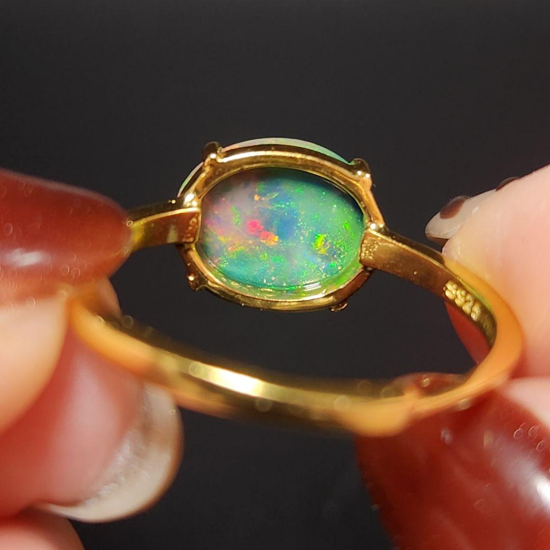 天然【新品】オパール フリーサイズリング silver925 ★ 大きめルース