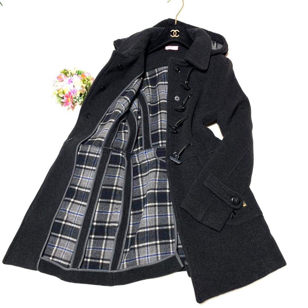 ★極美品　マックスマーラ　2wayダッフルコート　 艶レザー♡ふわウール　S Ｍ