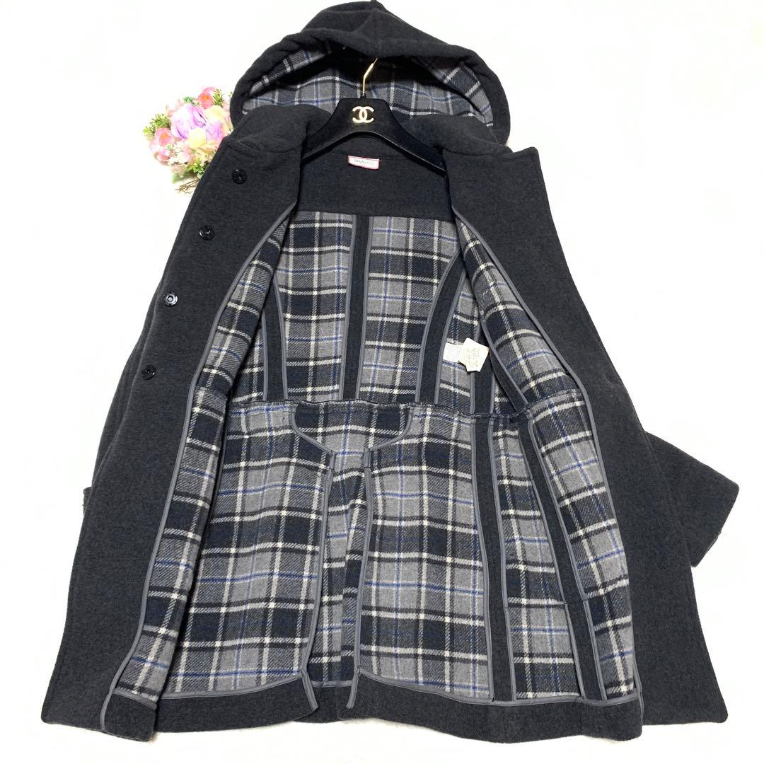 ★極美品　マックスマーラ　2wayダッフルコート　 艶レザー♡ふわウール　S Ｍ